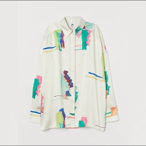 H&M Patterned Oversized Shirt - Picture 1 of 3